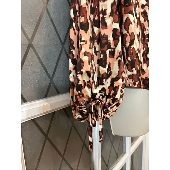 Andrew Marc New York Womens Animal Print Top Blouse Size S - Picture 5 of 9